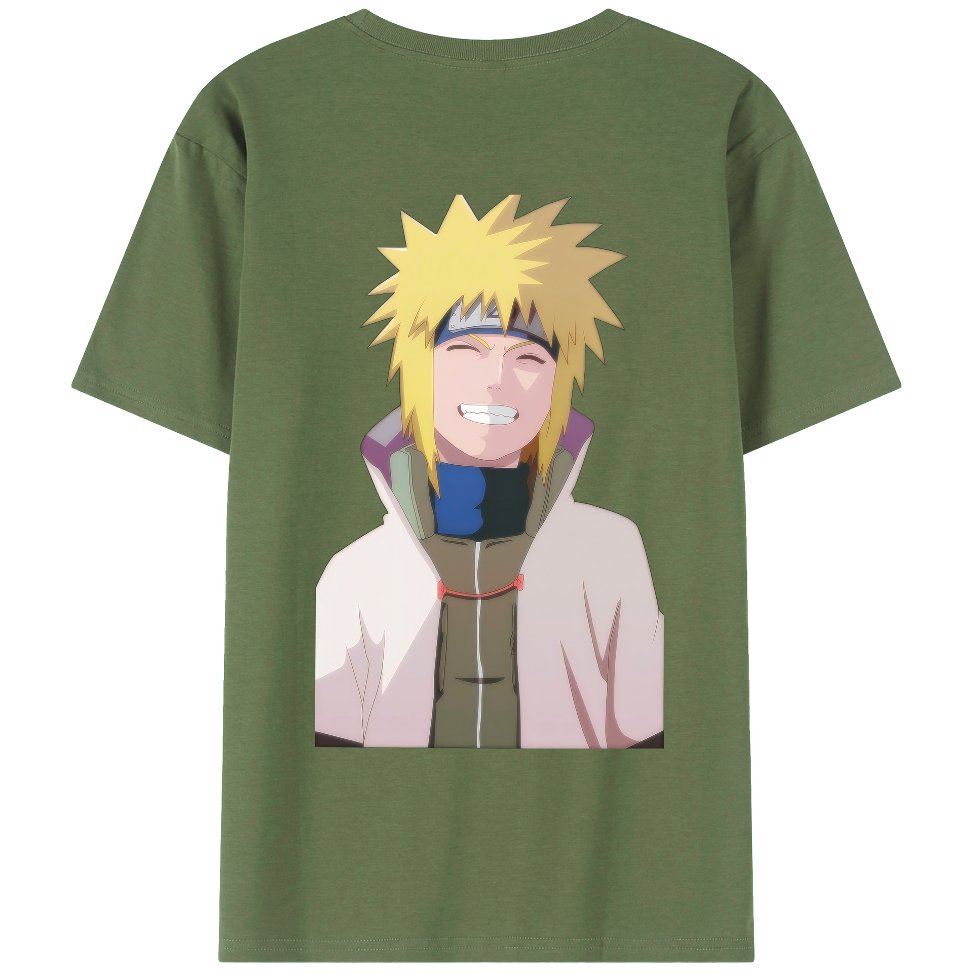 （画像用） NARUTO -ナルト- 波風 ミナト Namikaze Minato 綿100％ メンズ半袖Tシャツ（バックプリント） 通気性